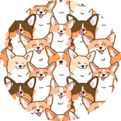 Seamless Pattern Of Smile Corgi Sticker