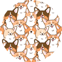 Seamless Pattern Of Smile Corgi Sticker