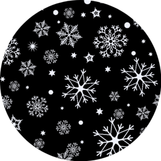 Seamless Pattern Of Snowflakes On A Black Background Sticker
