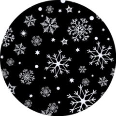 Seamless Pattern Of Snowflakes On A Black Background Sticker
