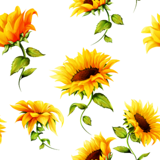 Seamless Pattern Of Sunflowers Sticker