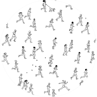 Seamless Pattern Of Tiny Marathon Runners Sticker