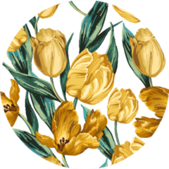 Seamless Pattern Of Yellow Tulips On A White Background Sticker