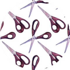 Seamless Pattern Watercolor Gray And Black Scissors Sticker