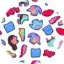 Seamless Pattern With 90s Theme Clothes Sticker