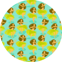Seamless Pattern With Beautiful Hawaiian Hula Dancers Sticker