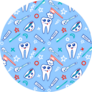 Seamless Pattern With Childrens Image Of Teeth Sticker