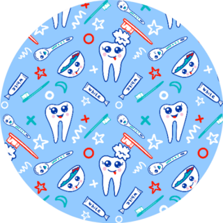 Seamless Pattern With Childrens Image Of Teeth Sticker