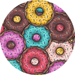 Seamless Pattern With Colored Donuts Sticker