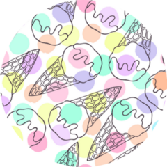 Seamless Pattern With Colorful Ice Cream Sticker
