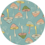 Seamless Pattern With Colorful Mushrooms Light Leaves Sticker