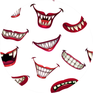 Seamless Pattern With Creepy Scary Clown Smiles Sticker