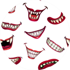 Seamless Pattern With Creepy Scary Clown Smiles Sticker