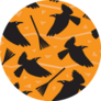 Seamless Pattern With Crows And Witches Broom Sticker