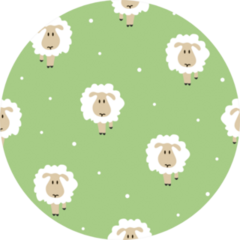 Seamless Pattern With Cute Hand-drawn Sheep Sticker