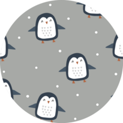 Seamless Pattern With Cute Penguins And Snow Sticker