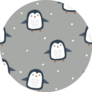 Seamless Pattern With Cute Penguins And Snow Sticker
