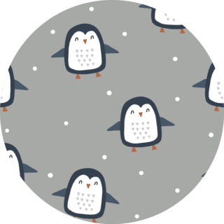 Seamless Pattern With Cute Penguins And Snow Sticker