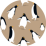 Seamless Pattern With Cute Penguins On Brown Background Sticker