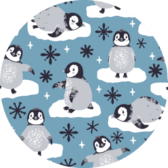 Seamless Pattern With Cute Penguins On Snow Sticker