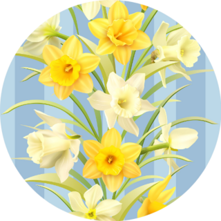 Seamless Pattern With Daffodils Illustration Sticker