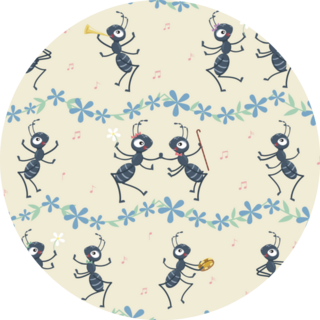 Seamless  Pattern With Dancing Ants Sticker