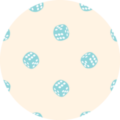 Seamless Pattern With Dice Cute Pastel Blue Y2k Sticker