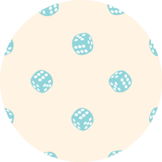 Seamless Pattern With Dice Cute Pastel Blue Y2k Sticker