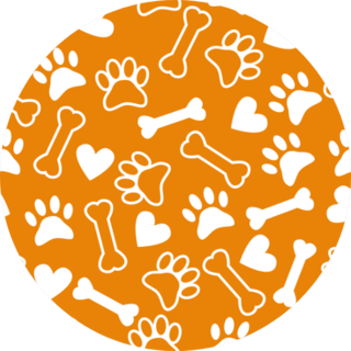 Seamless Pattern With Dog Paw Print Orange Sticker