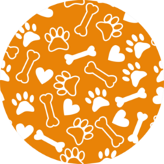 Seamless Pattern With Dog Paw Print Orange Sticker