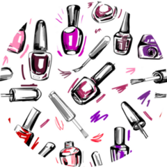 Seamless Pattern With Doodle Nail Polish Stticker
