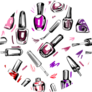 Seamless Pattern With Doodle Nail Polish Stticker