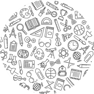 Seamless Pattern With Education Design Elements Sticker