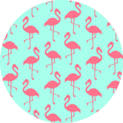Seamless Pattern With Flamingos On Bright Blue Sticker