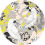 Seamless Pattern With Funny Cockatoo On Yellow Sticker