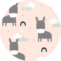Seamless Pattern With Little Donkey and Rainbows Sticker