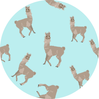 Seamless Pattern With Llama Animal Sticker