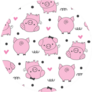 Seamless Pattern With Pig Sticker