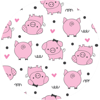 Seamless Pattern With Pig Sticker
