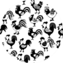 Seamless Pattern With Roosters & Chickens Sticker