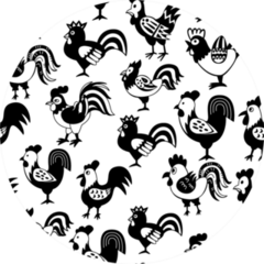 Seamless Pattern With Roosters & Chickens Sticker