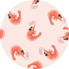 Seamless Pattern With Shrimp On Pink Sticker