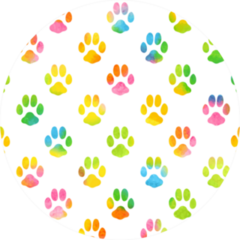 Seamless Pattern With Watercolor Animal Footprint Sticker