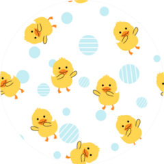 Seamless Pattern With Yellow Rubber Duck Swimming Sticker
