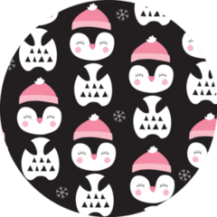 Seamless Penguin Bird In Beanie Pattern Illustration Sticker