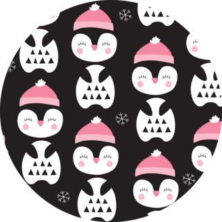 Seamless Penguin Bird In Beanie Pattern Illustration Sticker