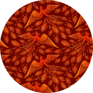 Seamless Phoenix Fire Bird Pattern Sticker
