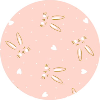 Seamless Pink Background With Little Cute Bunny Sticker
