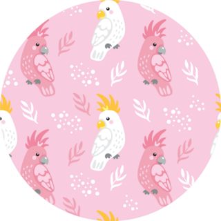 Seamless Pink Pattern With Cockatoos Sticker