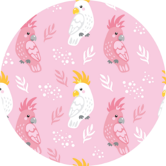 Seamless Pink Pattern With Cockatoos Sticker